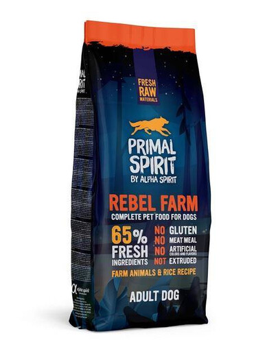 Primal 65% Rebel Farm Dog Food 12 kg - granule bez obilovin pro dospělé psy všech plemen