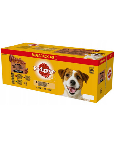 PEDIGREE Adult sáček kapsička mix příchutí pro psy v omáčce (hovězí s jehněčím, jehněčí s játry, hovězí s játry a kachnou) 40 x 100 g