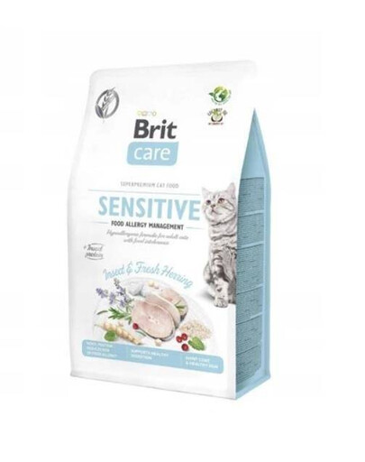 Brit Care Cat Grain Free Insect&herring Sensitive 400 g - granule pro dospělé kočky s citlivým zažíváním