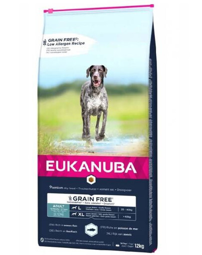 EUKANUBA Grain Free granule pro dospělé psy velkých plemen 12 kg