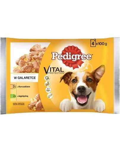 PEDIGREE Vital Protection jehněčí a kuřecí maso v želé 52x 100 g