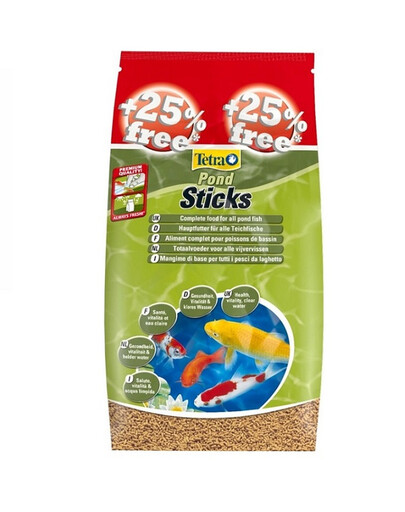 TETRA Pond Pond Sticks krmivo pro jezírkové ryby 5 l (4 l + 25 % ZDARMA)