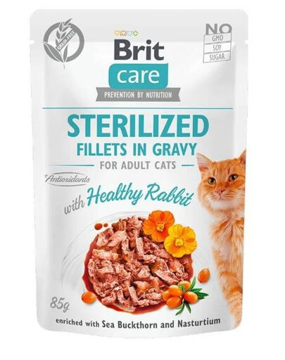 BRIT Care králičí filety v omáčce pro sterilizované kočky 24x 85 g