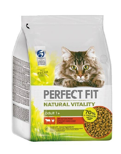 Perfect Fit Natural vitality granule s hovězím a kuřecím masem pro dospělé kočky 2,4 kg
