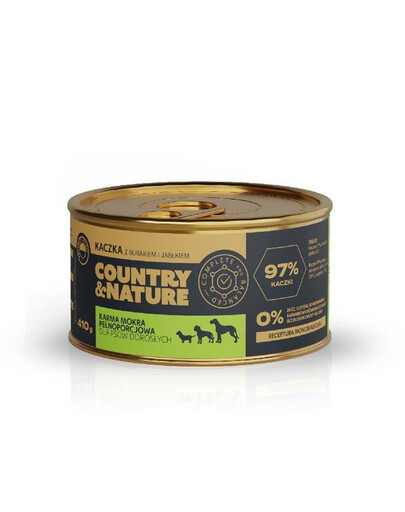 Country & Nature Duck 97% s červenou řepou 410 g konzerva pro dospělé psy všech plemen