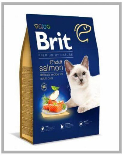 BRIT Cat Premium by Nature Adult losos 8 kg granule pro dospělé kočky 8 kg