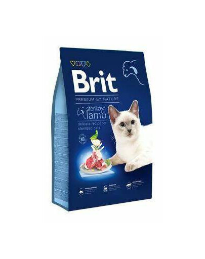 BRIT Cat Premium by Nature krmivo pro sterilizované kočky jehněčí 8 kg granule pro sterilizované kočky 8 kg