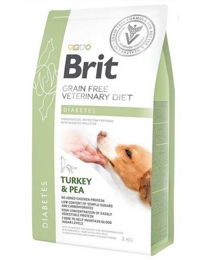 BRIT veterinární krmivo diabetes psů 2 kg