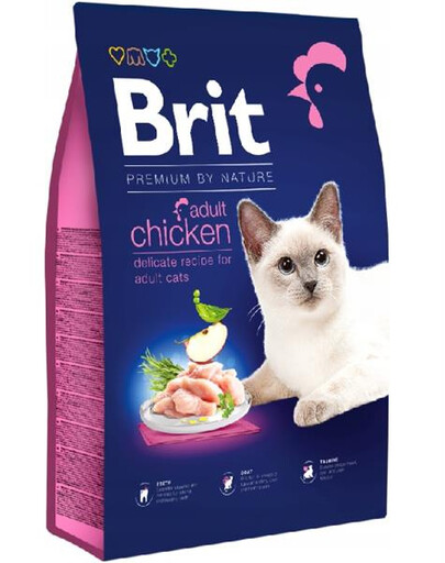 BRIT Cat Premium by Nature Adult chicken granule pro kočky s kuřecím masem 8 kg