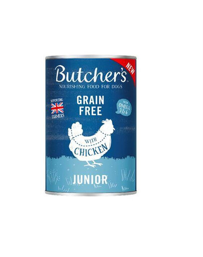 Butcher's Original Junior, kousky s kuřetem v želé  konzerva pro štěňata 400 g