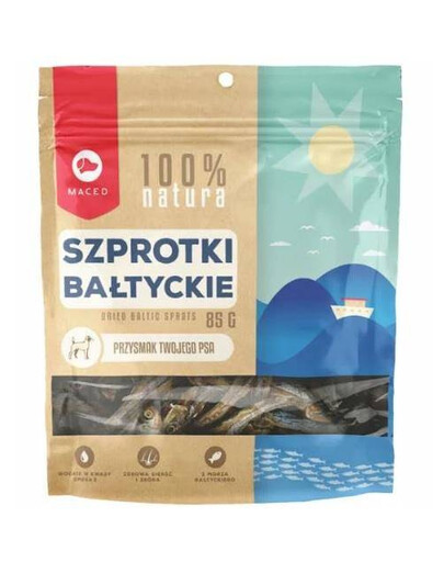 Maced bALTIC SPRATS, 85 g, přírodní pamlsek pro dospělé psy, 85 g