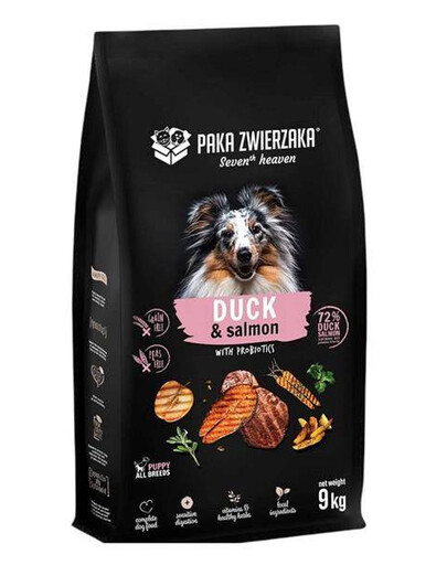 Pet Pack, Seventh Heaven kachna a losos granule pro štěňata 9 kg