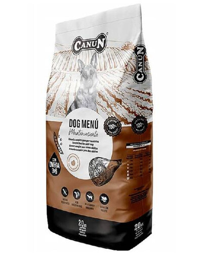 CANUN Dog Menu s hovězím masem 20 kg granule pro klidné dospělé psy 20 kg