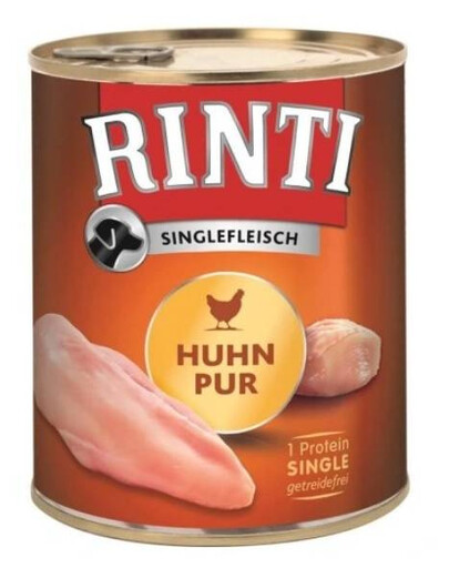 RINTI Singlefleisch Chicken monoproteinové kuřecí maso  v konzervě pro psy 800 g