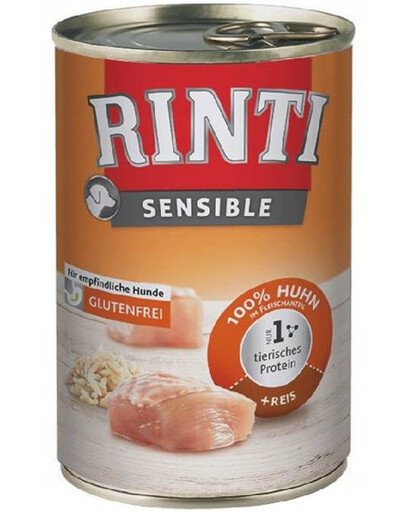 RINTI Sensible konzerva pro psy, kuře s rýží 400 g