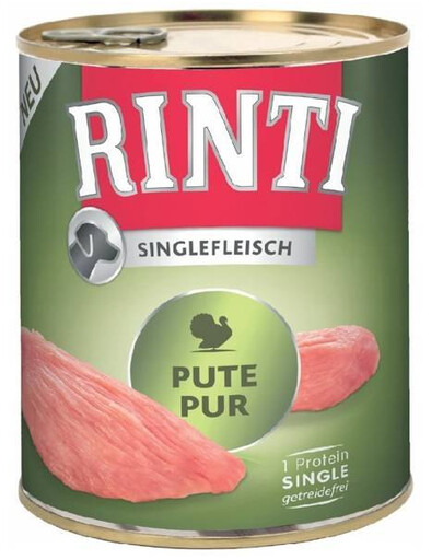 RINTI Singlefleisch Turkey Pure monoproteinová konzerva pro psy s krůtím masem 800 g