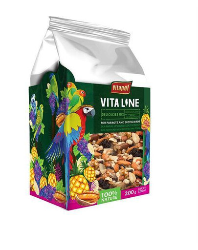 Vitaline Mix sušeného ovoce a ořechů pro papoušky a exotické ptactvo 200 g