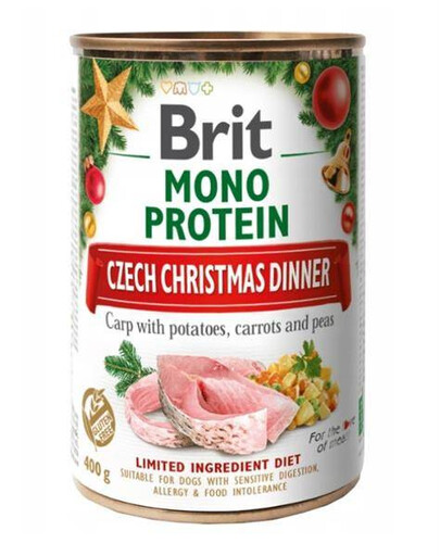 Brit mono protein christmas carp konzerva pro dospělé psy s kaprem 400 g