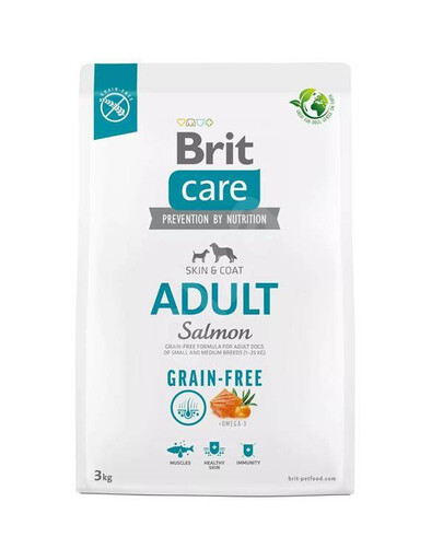 Brit care dog grain-free adult salmon granule pro dospělé psy 3 kg