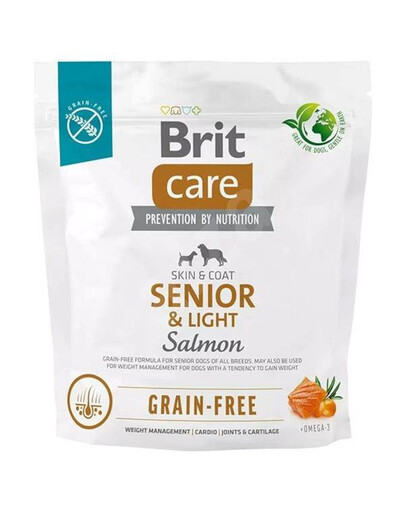 Brit care dog grain-free senior&light salmon granule pro starší psy s nadváhou 1 kg