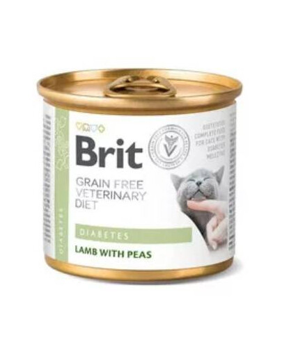 BRIT Veterinary Diet diabetes Lamb&Pea pro cukrovku pro kočky 200 g