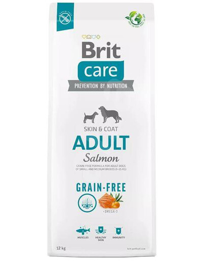 Brit care dog grain-free adult salmon granule pro dospělé psy 12 kg