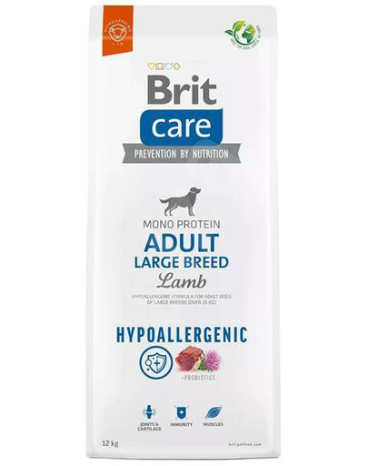 Brit Care Dog Hypoalergenní jehněčí granule pro dospělé velké plemena pro dospělé psy velkých plemen 12 kg