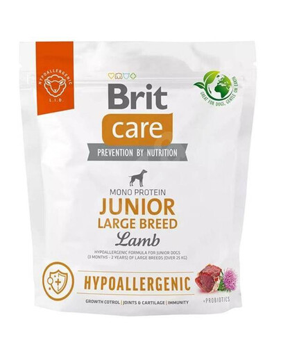 Brit care dog hypoallergenic junior large breed lamb granule s jehněčím masem pro mladé psy velkých plemen 1 kg