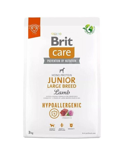 Brit care dog hypoallergenic junior large breed lamb granule s jehněčím masem pro mladé psy velkých plemen 3 kg