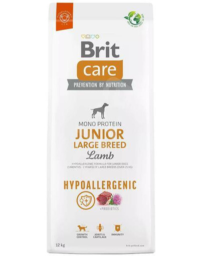 Brit care dog hypoallergenic junior large breed lamb granule s jehněčím masem pro mladé psy velkých plemen 12 kg