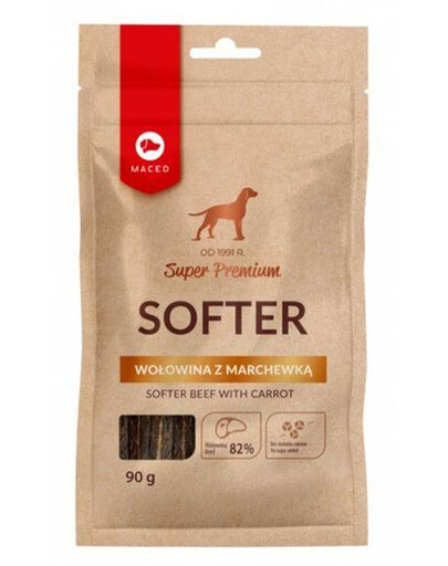 MACED Super Premium Softer hovězí maso s mrkví pro psy 90 g