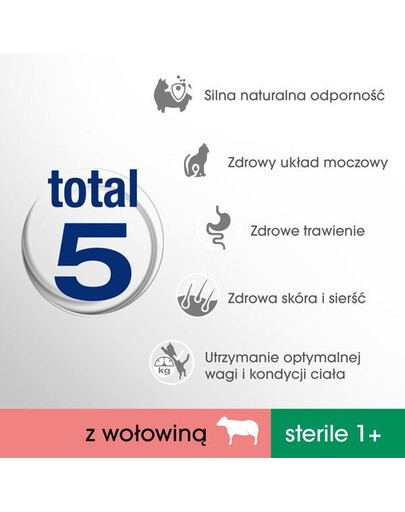 Perfect Fit ( Sterilní 1+ ) granule s hovězím masem pro kočky po sterilizaci 750 g