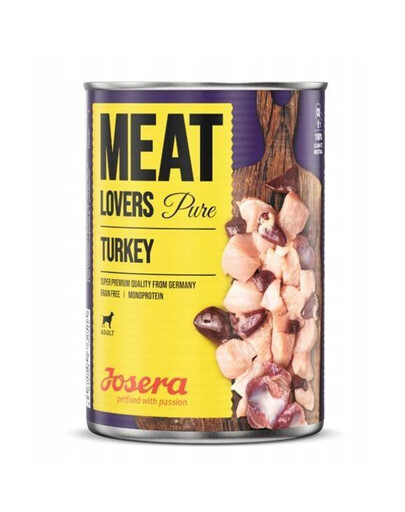 Josera Meat Lovers Pure Indyk 400 g - konzerva pro dospělé psy