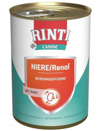 RINTI Canine Kidney-diet/Renal beef konzerva pro psy s hovězím masem 400 g
