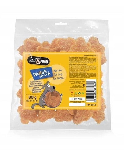 Hau&Miau Kuřecí maso kostky s rýží 500 g