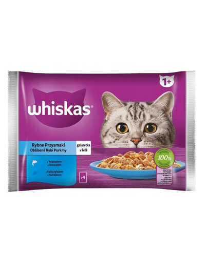 WHISKAS Adult sáček 52x 85 g Fishy Treats kapsičky pro kočky v želé (losos, tuňák)