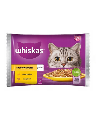 WHISKAS Adult sáček 52x 85g kapsičky pro kočky Poultry Feast v želé (kuře, krůta)