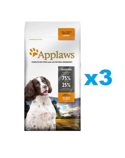 APPLAWS Adult Dog Small Medium Chicken 6 kg (3x2 kg) s kuřecím masem pro psy malých a středních plemen s kuřecím masem