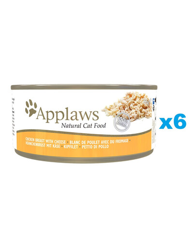 APPLAWS Cat Adult Chicken Breast with Cheese in Broth kuřecí prsa se sýrem ve vývaru 6x156g