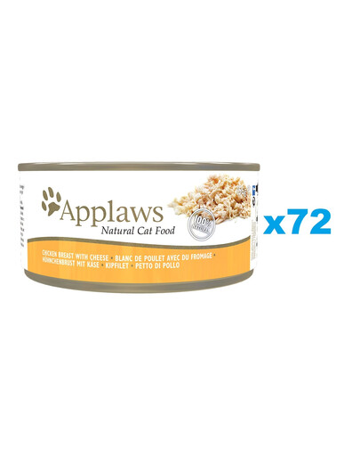 APPLAWS Cat Adult Chicken Breast with Cheese in Broth kuřecí prsa se sýrem ve vývaru 72x156 g