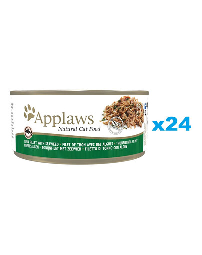 APPLAWS Cat Adult Tuna with Seaweed in Broth tuňák s řasou ve vývaru 24x156g