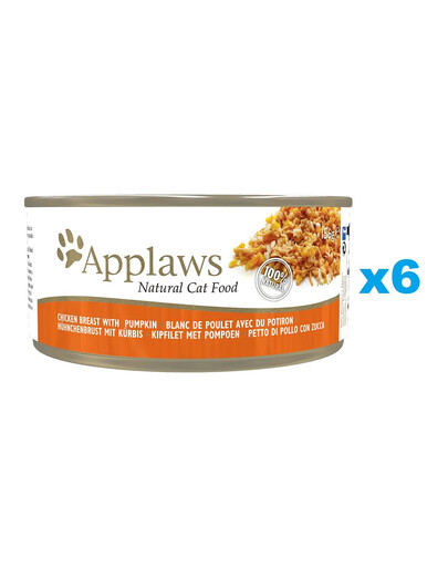 APPLAWS Cat Adult Chicken Breast with Pumpkin in Broth kuřecí prsa a dýně ve vývaru 6x156 g