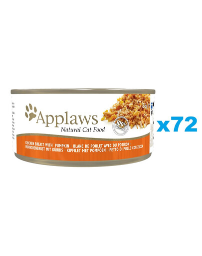 APPLAWS Cat Adult Chicken Breast with Pumpkin in Broth kuřecí prsa a dýně ve vývaru 72x156 g