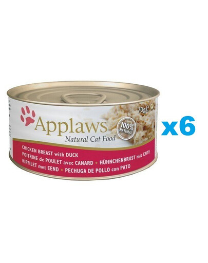 APPLAWS Cat Adult Chicken Breast with Duck in Broth kuřecí prsa s kachnou ve vývaru 6x156g