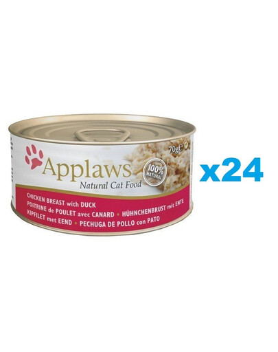 APPLAWS Cat Adult Chicken Breast with Duck in Broth kuřecí prsa s kachnou ve vývaru 24x156g