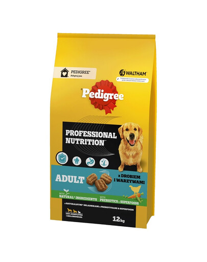 PEDIGREE Adult Professional Nutrition 12 kg s drůbeží a zeleninou pro velká a střední plemena psů