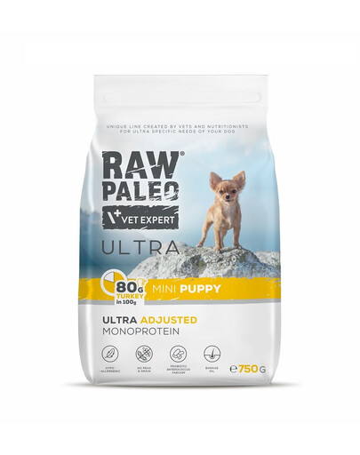 RAW PALEO Ultra Turkey Mini Puppy 750g pro štěňata malých plemen krůtí