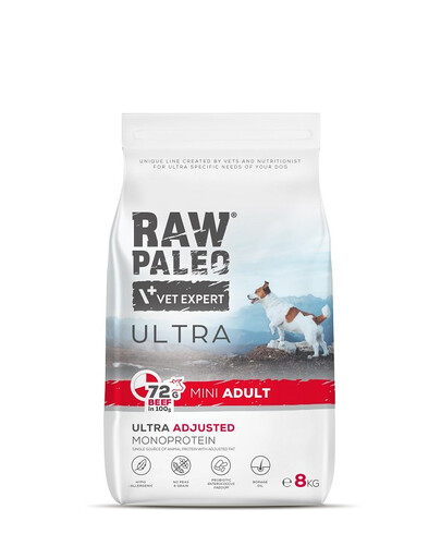 RAW PALEO Ultra Beef Mini Adult 8kg pro dospělé psy malých plemen hovězí