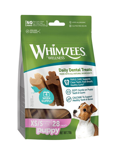 WHIMZEES Gryzaki dentystyczne Puppy XS/S dla szczeniąt 28 szt