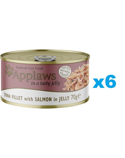 APPLAWS Cat Adult Tuna Fillet with Salmon in Jelly tuňák a losos v želé 6x70g